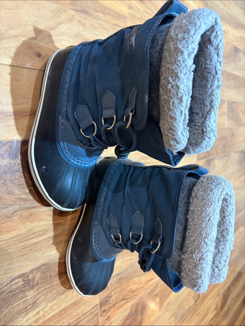 Sorel Kids Navy and Cream Fleece-Lined Snow Boots - Picture 2 of 5